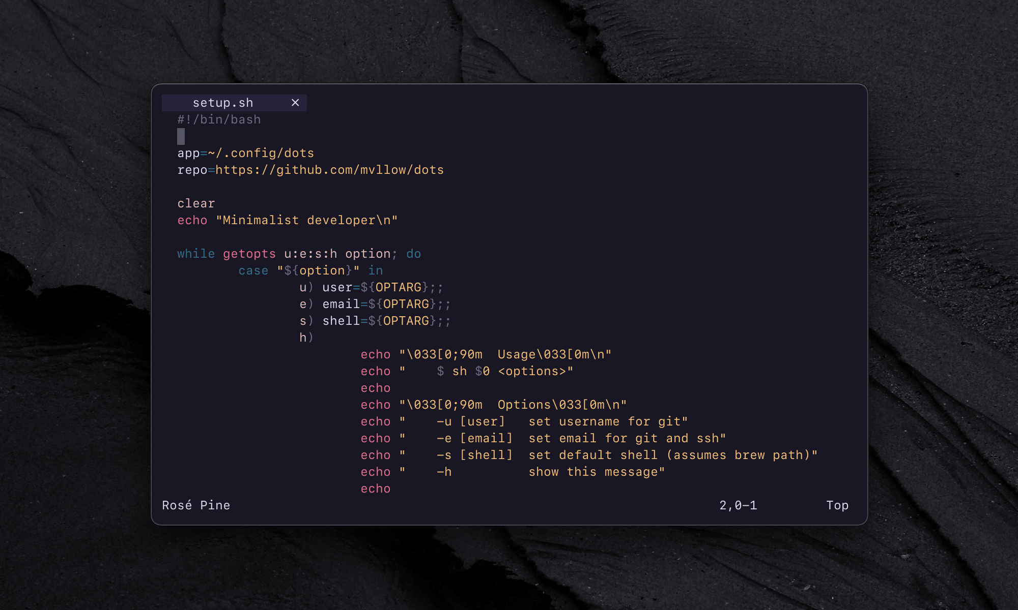 Rosé Pine with Neovim